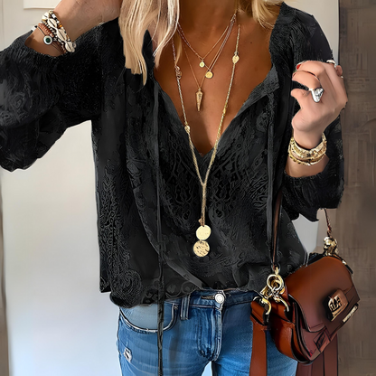 Camicia Donna Scollo Spacco Vestibilità Larga