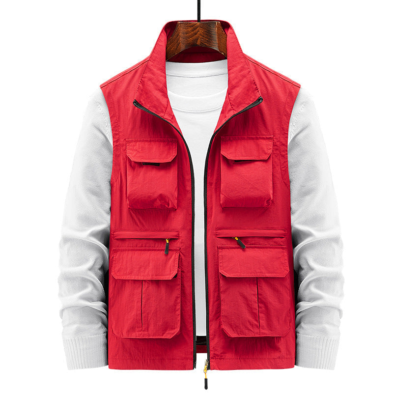 Gilet Uomo Casual con Tasche Multiple Comodo