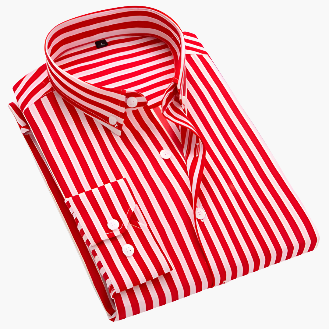 Camicia Uomo Classica a Righe Manica Lunga
