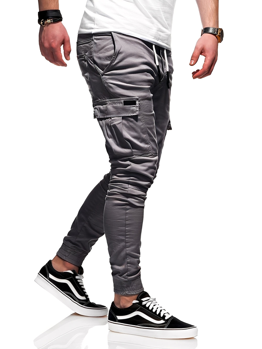 Pantaloni Cargo Uomo in Tessuto Jogging Comodi