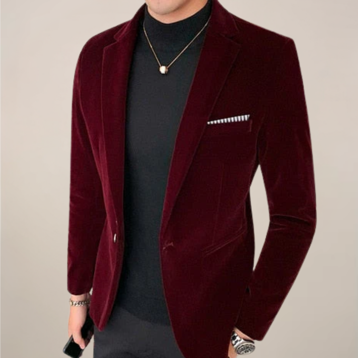 Blazer Uomo Formale Slim Fit Monopetto Rever