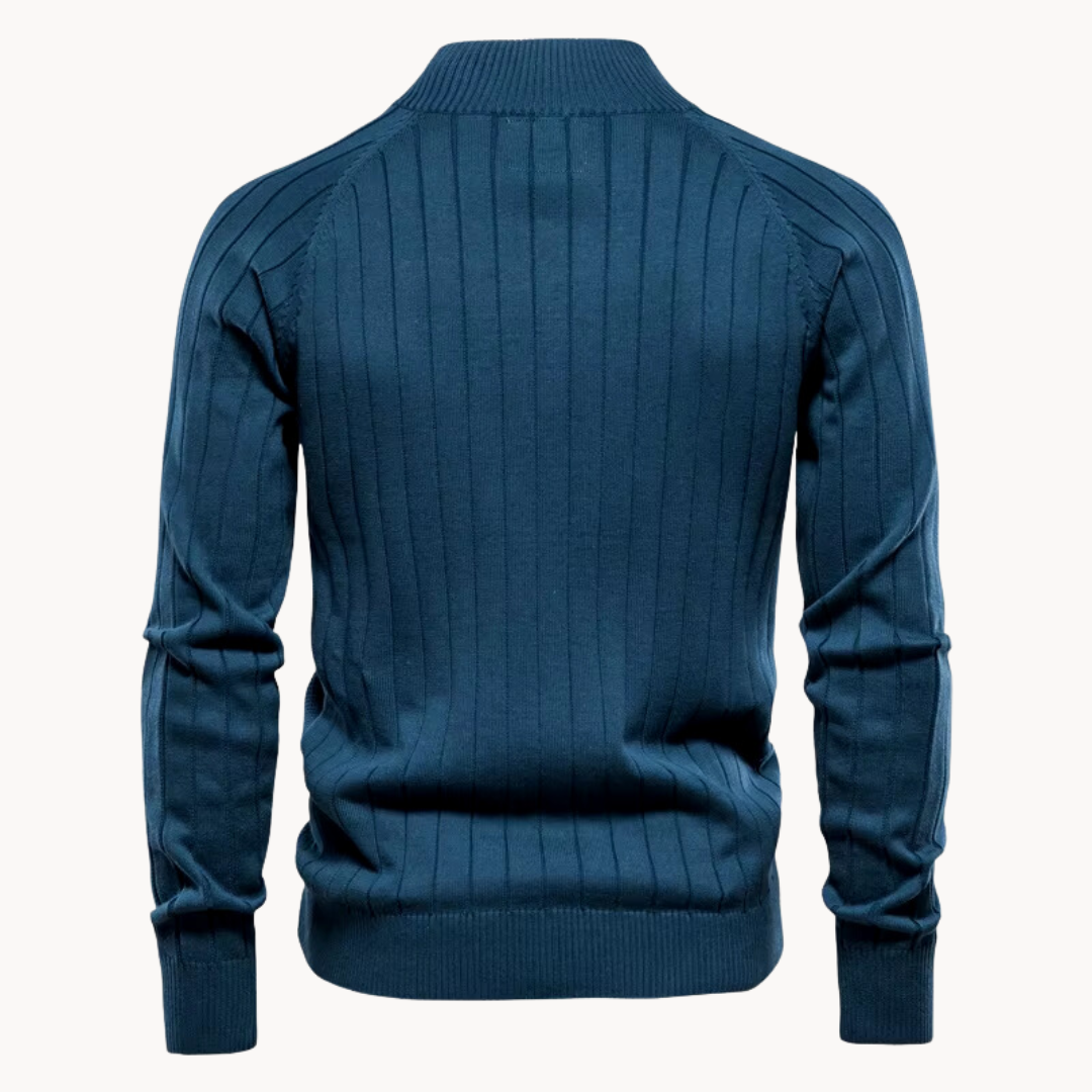 Felpa Uomo con Zip Design Strutturato e Collo Alto