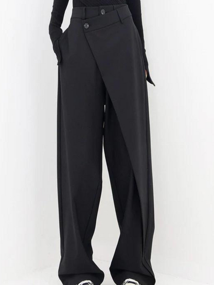 Pantaloni Donna Asimmetrici con Gamba Larga