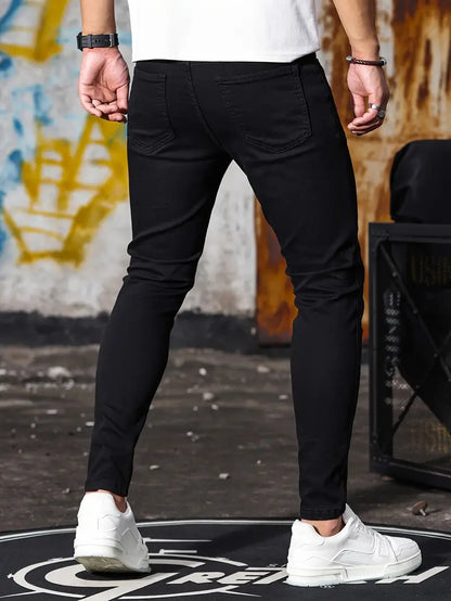 Jeans Skinny Uomo in Denim Stretch Comfort Fit
