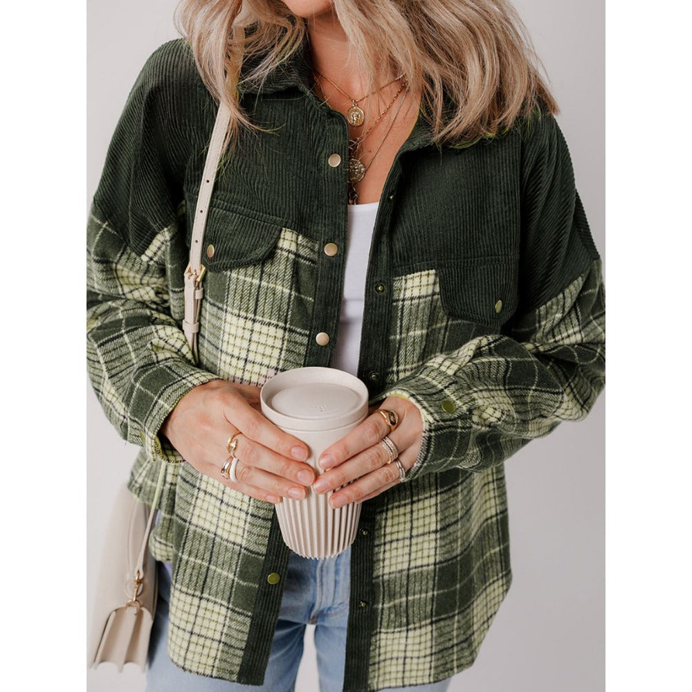 Camicia Donna a Quadri Cotone Manica Lunga Bottoni
