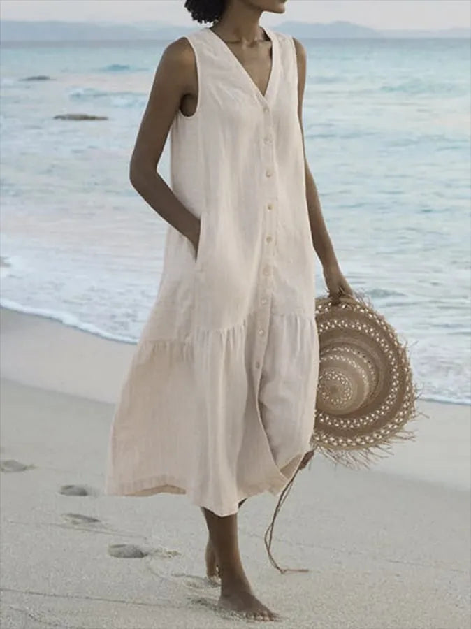 Abito Spiaggia Donna Smanicato Scollo a V