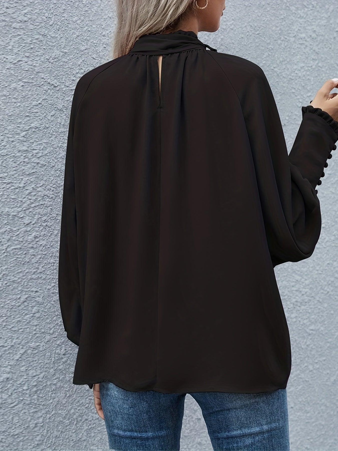 Blusa Donna con Fiocco e Ruches Elegante