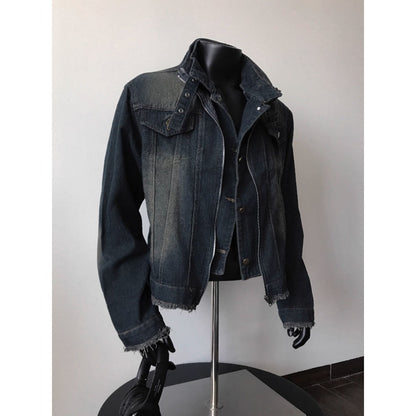Jeansjacke Unisex con Orlo Sfrangiato Vestibilità Regular - Brentozzi