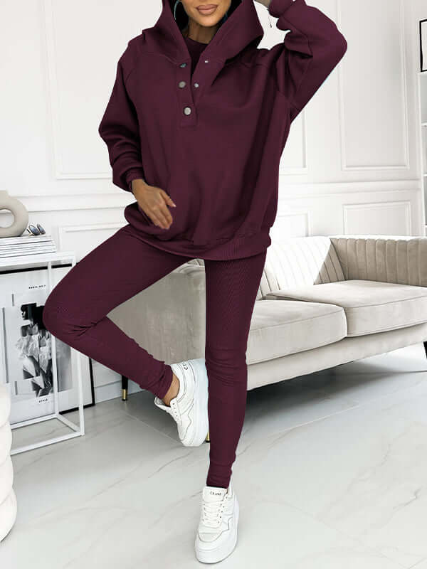 Tuta Donna Felpa in Fleece con Cappuccio Comfortabile