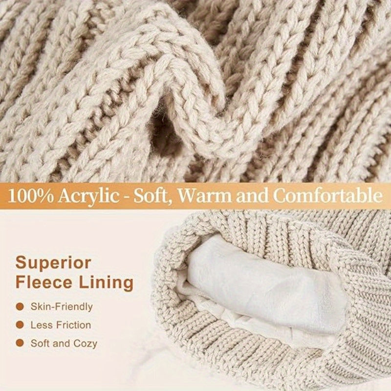 Set Invernale Donna Cappello Sciarpa Guanti Touchscreen