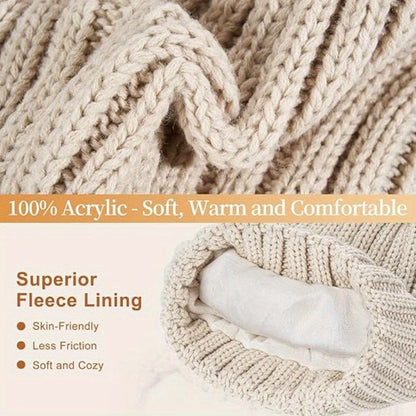 Set Invernale Donna Cappello Sciarpa Guanti Touchscreen