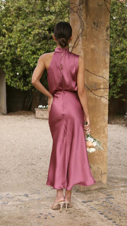 Abito Lungo Donna Lucido Elegante per Occasioni Speciali