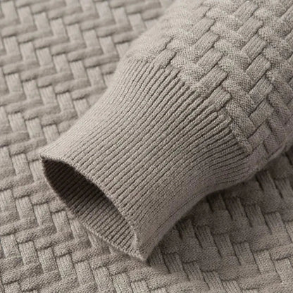 Maglione Uomo Girocollo con Motivo a Rilievo