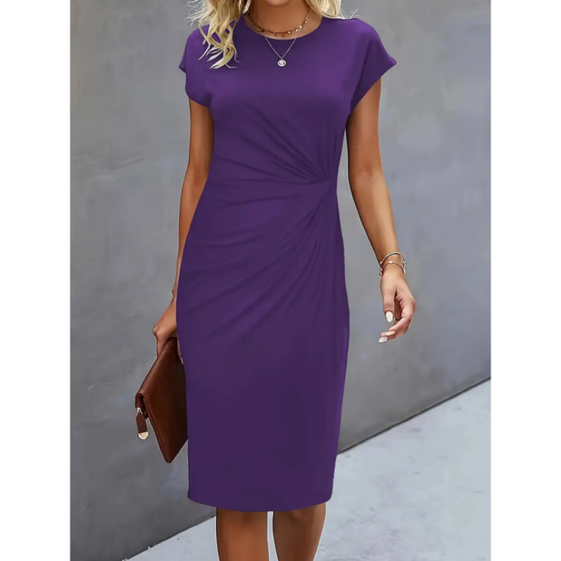 Abito Midi Donna Manica Corta Linea Sottile - Brentozzi