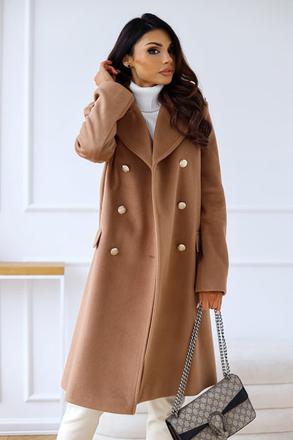 Cappotto Donna Doppio Petto in Tessuto Morbido Classico