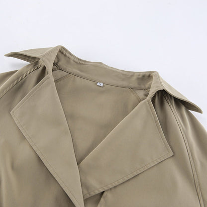 Trench Coat Donna Tessuto Leggero Colletto Largo Manica Corta