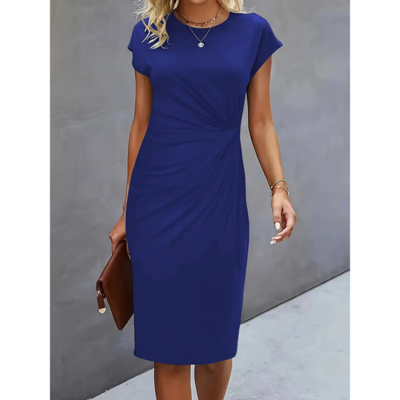 Abito Midi Donna Manica Corta Linea Sottile
