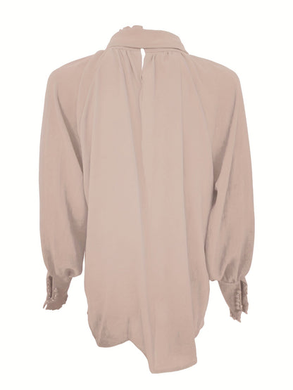 Blusa Donna con Fiocco e Ruches Elegante