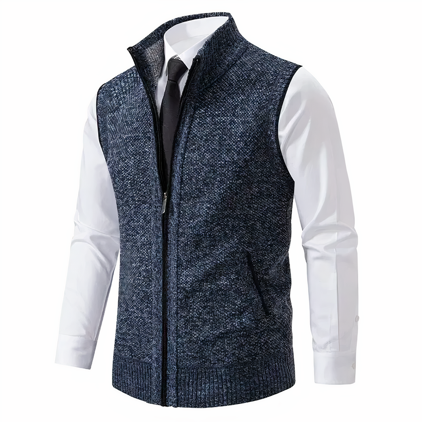 Gilet Uomo Maglia con Zip e Tasche