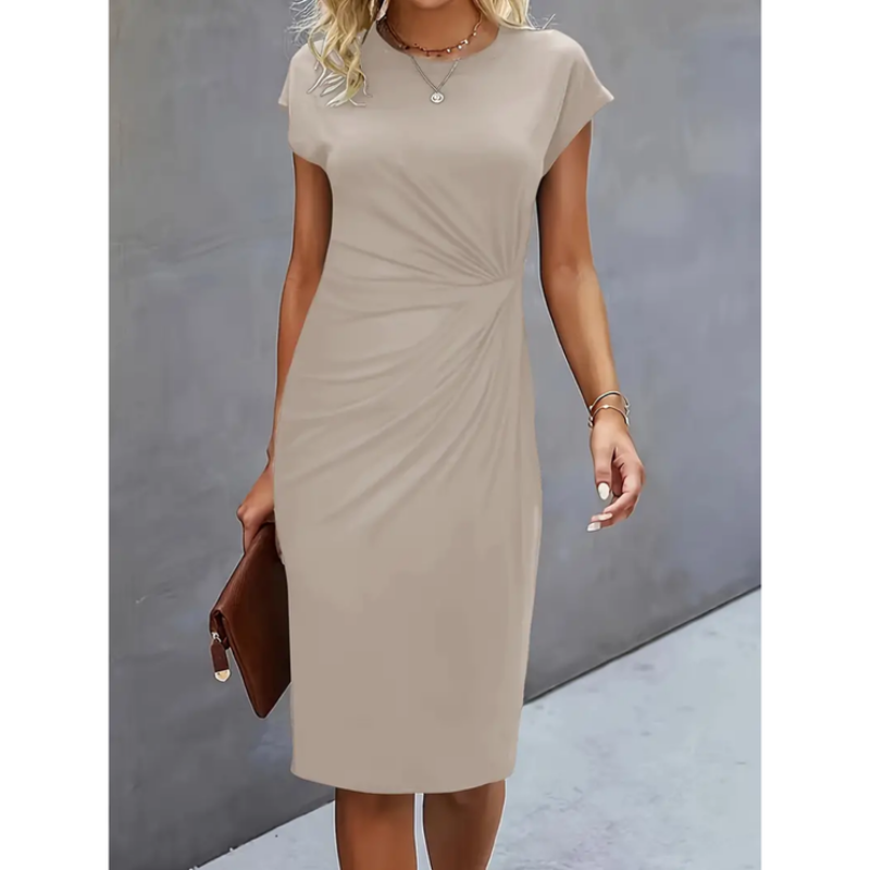 Abito Midi Donna Manica Corta Linea Semplice