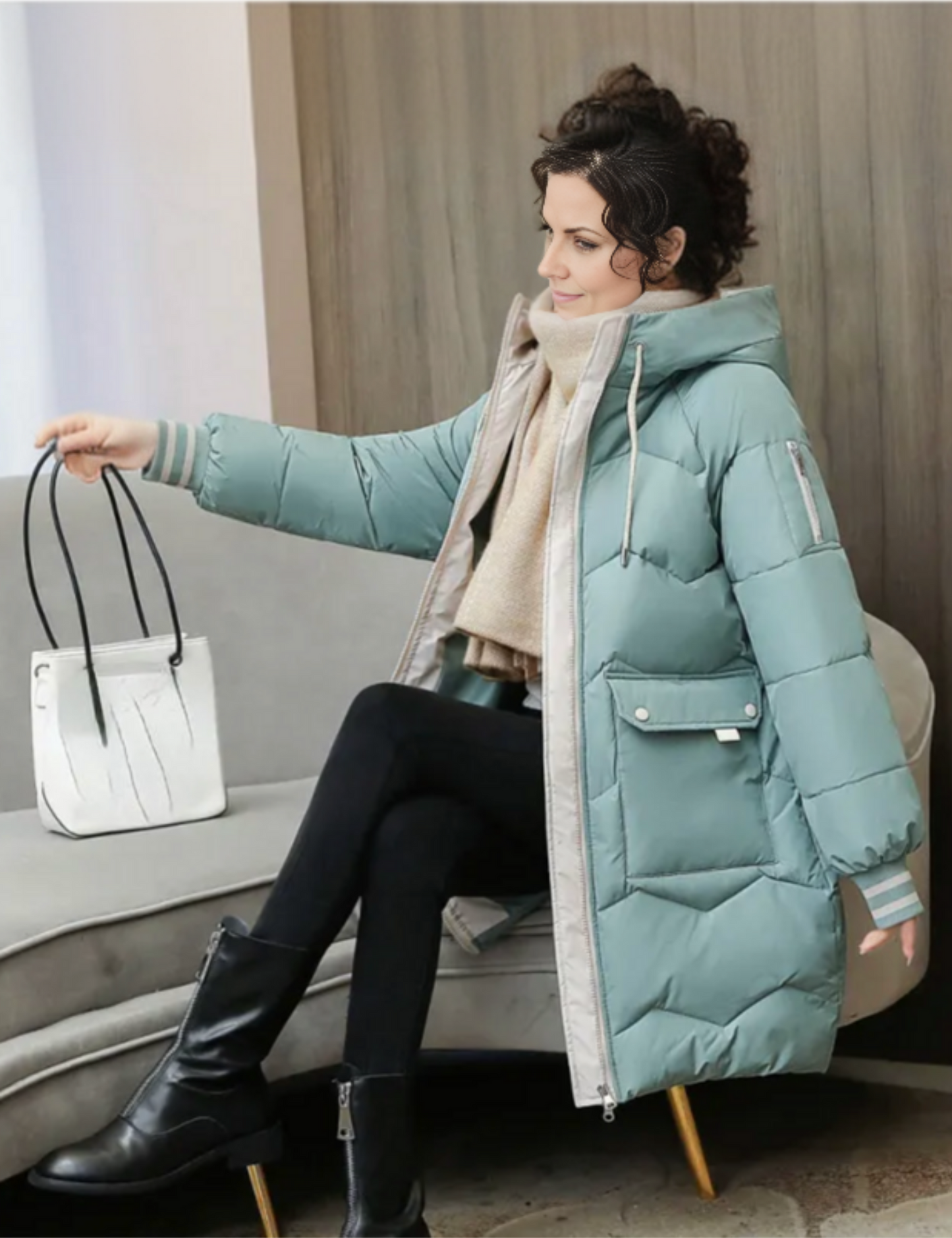 Parka Invernale Donna Mezza Lunghezza Casual Caldo