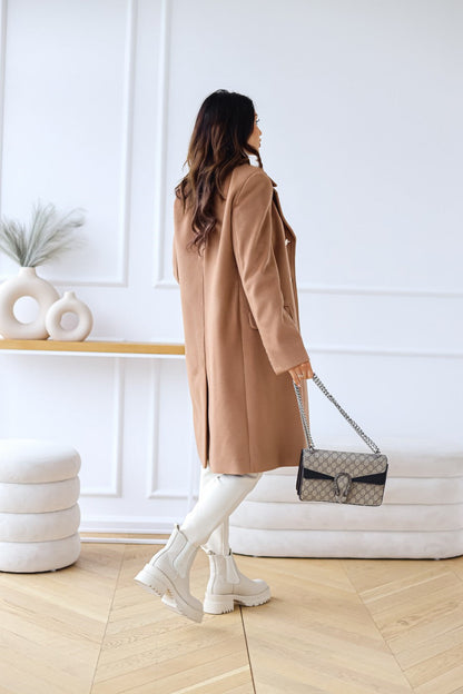 Cappotto Donna Doppio Petto in Tessuto Morbido Classico