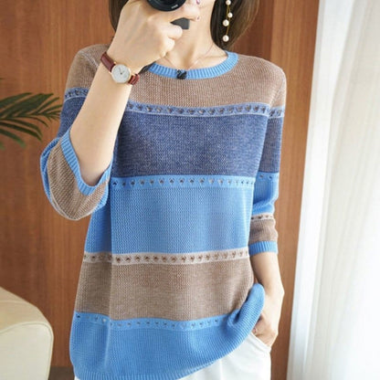 Maglione Donna in Maglia Colorblock Regular Fit