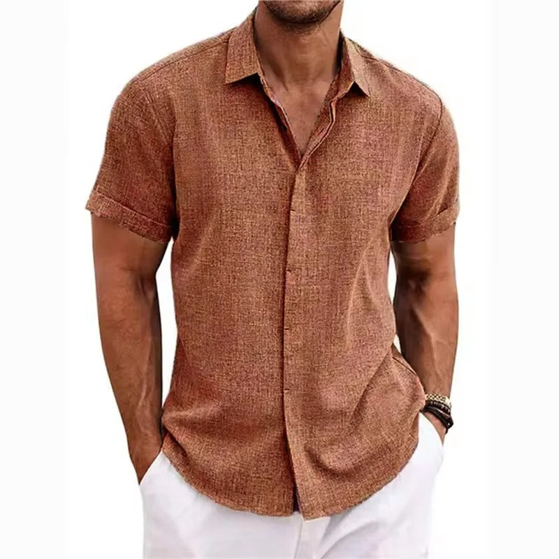 Polo Uomo Manica Corta Cotone Bottoni Casual