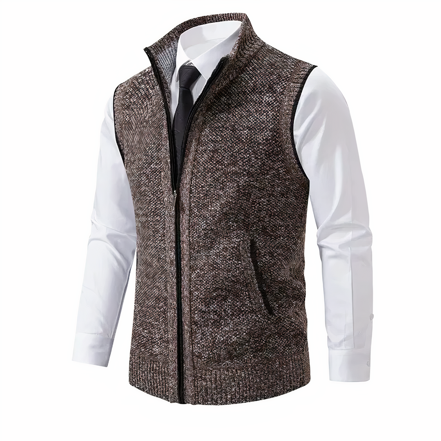 Gilet Uomo Maglia con Zip e Tasche - Brentozzi