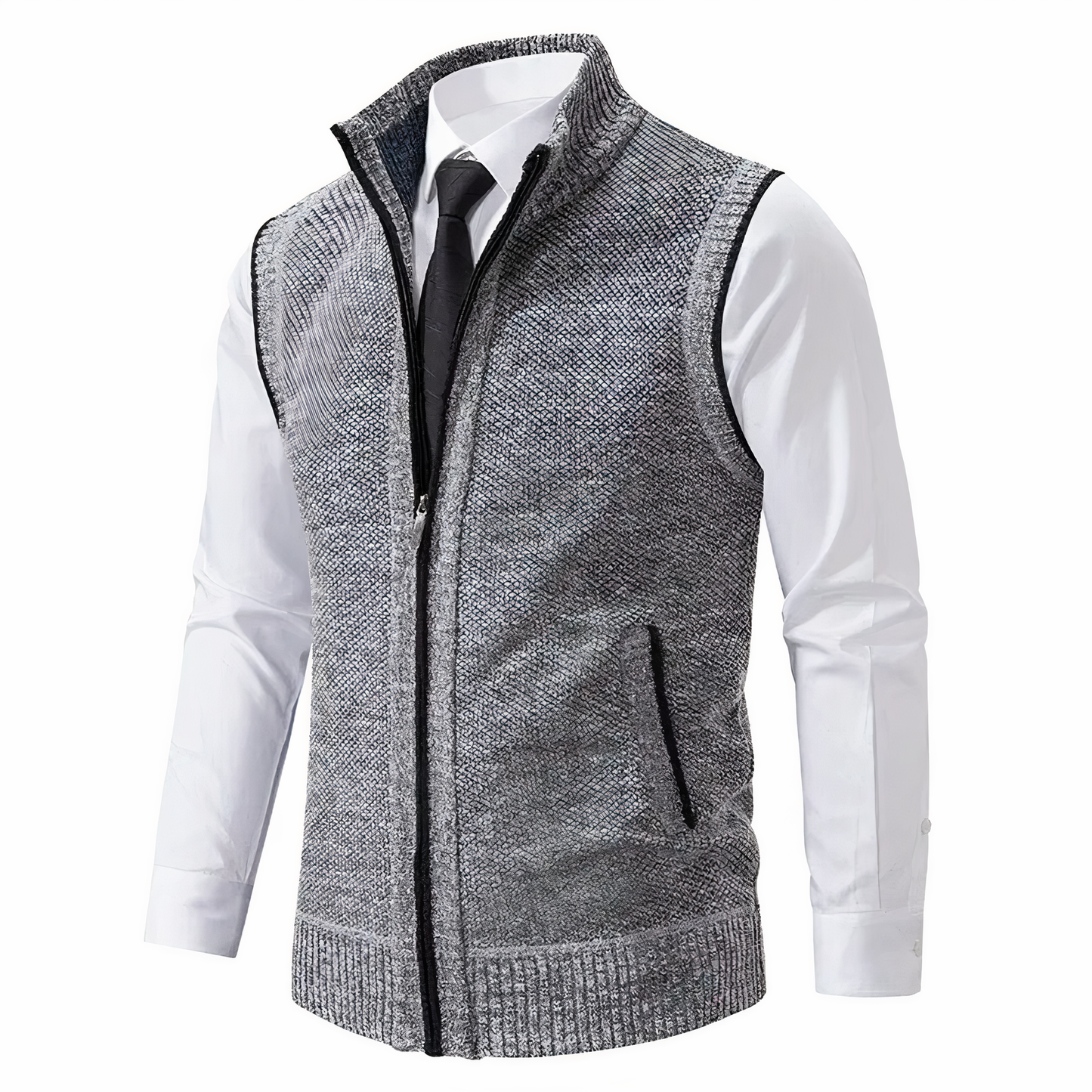 Gilet Uomo Maglia con Zip e Tasche