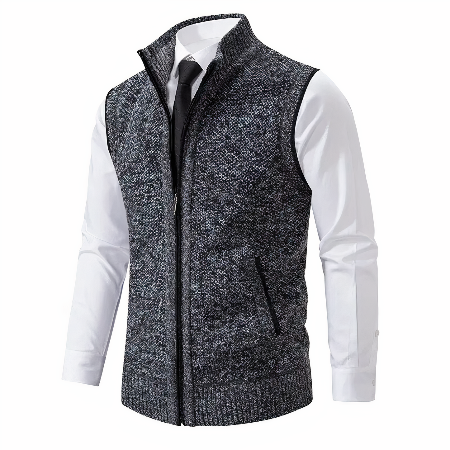 Gilet Uomo Maglia con Zip e Tasche