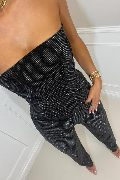 Completo Elegante Donna e Pantaloni Glitterati