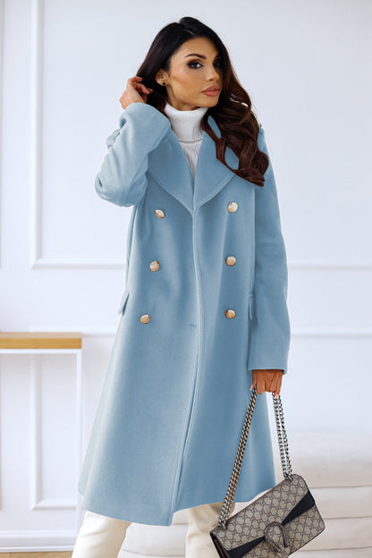 Cappotto Donna Doppio Petto in Tessuto Morbido Classico
