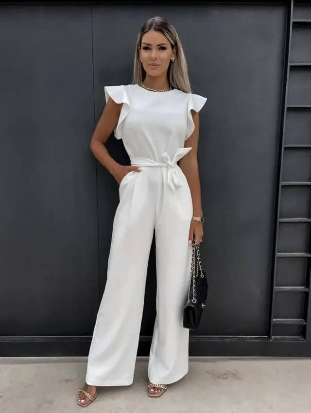 Tuta Donna Casual Manica Farfalla Cintura in Vita