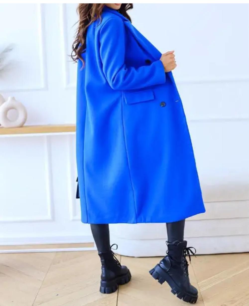 Trenchcoat Donna Elegante in Tessuto Sagomato Manica Lunga