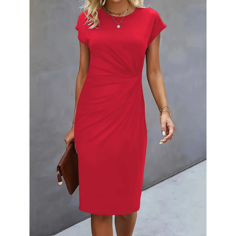 Abito Midi Donna Manica Corta Linea Semplice