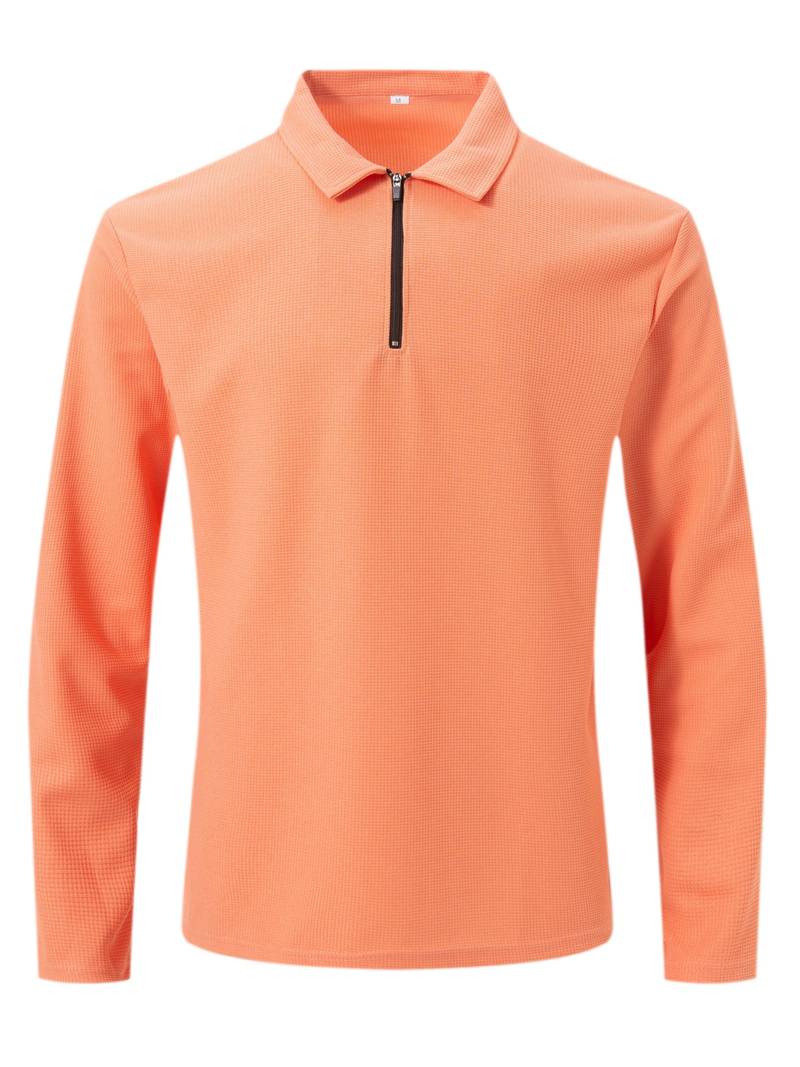 Maglia Uomo in Tessuto Waffle Manica Lunga Scollo a V