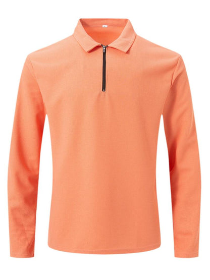 Maglia Uomo in Tessuto Waffle Manica Lunga Scollo a V