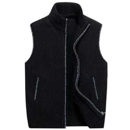 Cardigan Uomo in Maglia con Collo Alto Caldo