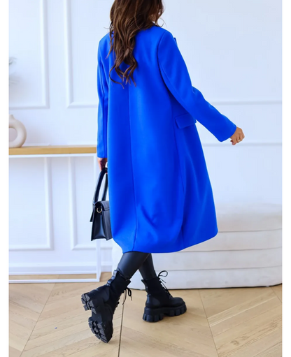 Trenchcoat Donna Elegante in Tessuto Sagomato Manica Lunga