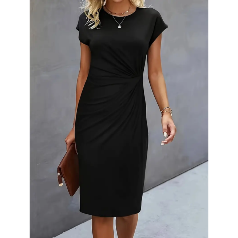 Abito Midi Donna Manica Corta Linea Sottile