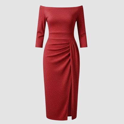 Abito Midi Donna con Spalle Scoperte