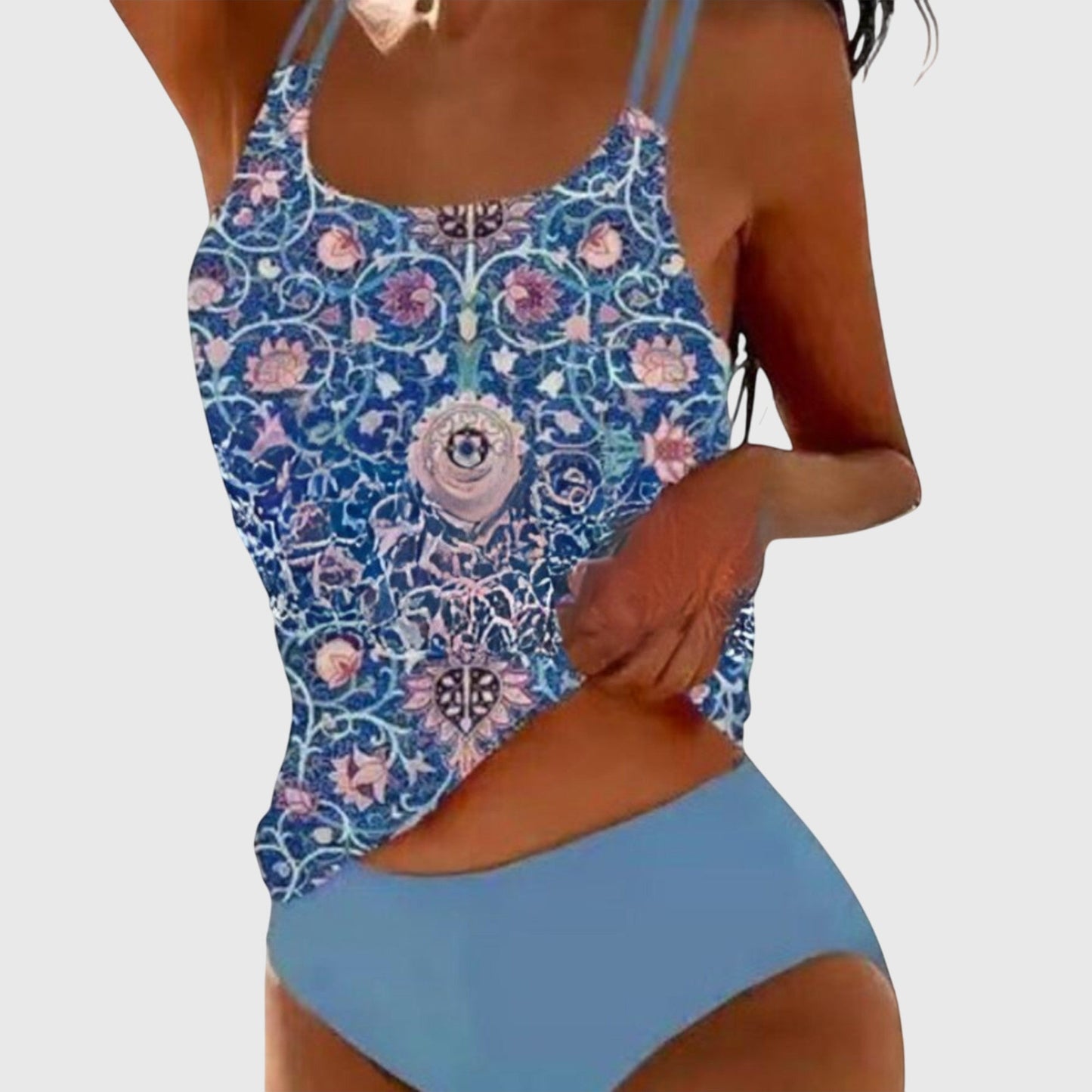 Costume Tankini Donna Stampato Due Pezzi