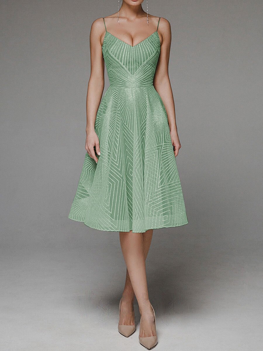 Abito Midi Donna Linea A Spalline Sottili