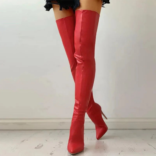 Stivali Overknee Donna Tacco Punta Stretta - Brentozzi