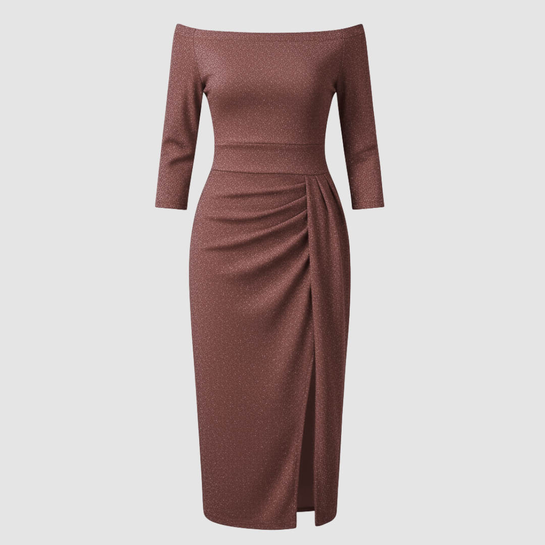 Abito Midi Donna con Spalle Scoperte