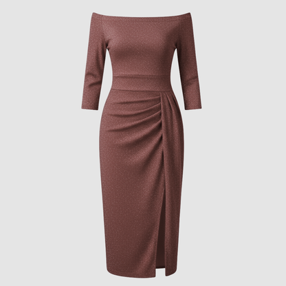Abito Midi Donna con Spalle Scoperte