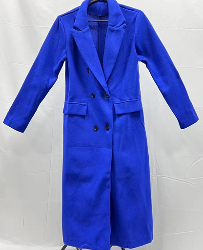 Trenchcoat Donna Elegante in Tessuto Sagomato Manica Lunga