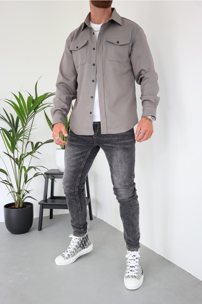 Camicia Uomo in Cotone con Tasche sul Petto Regular Fit