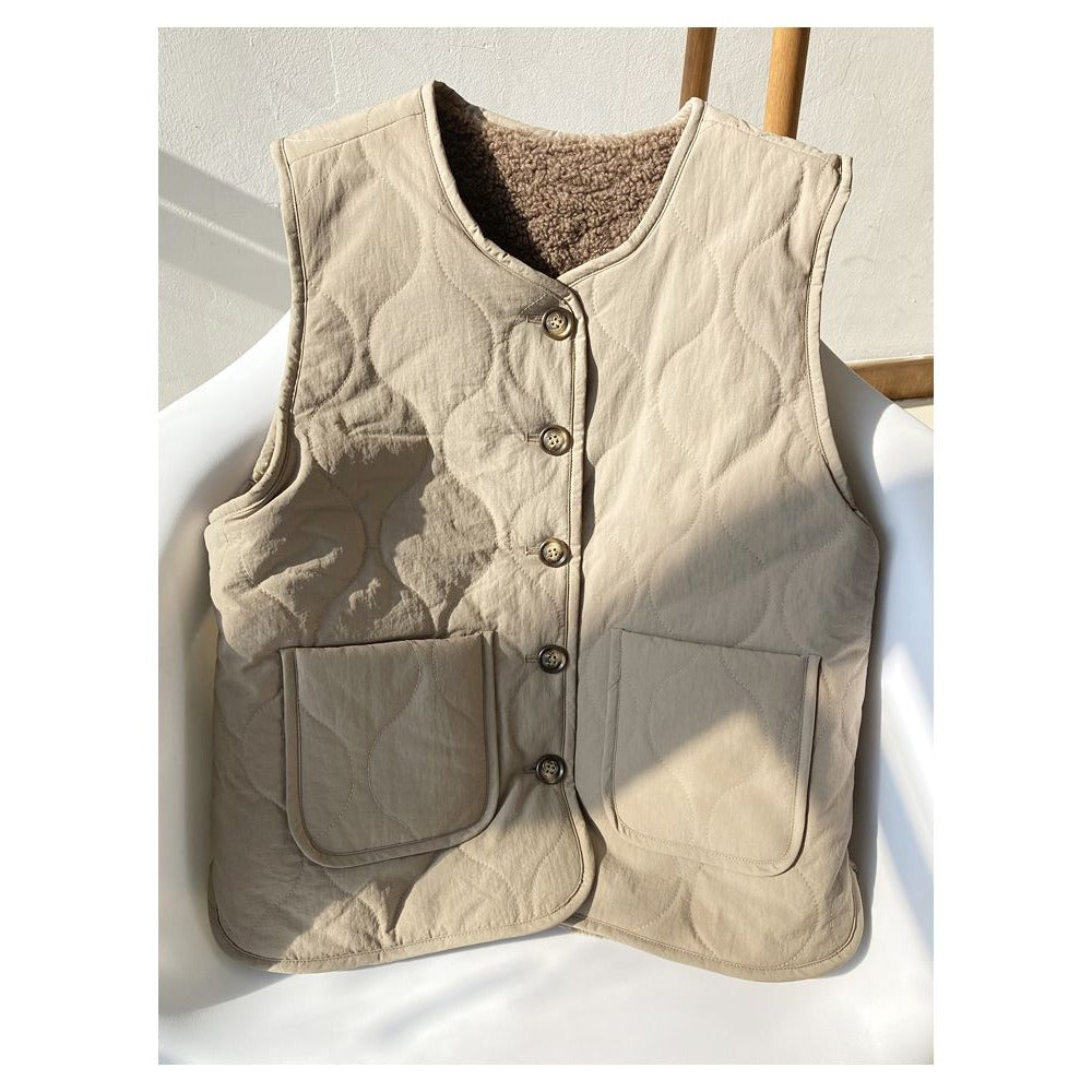 Giacca Donna Reversibile Trapuntata con Fodera in Pile